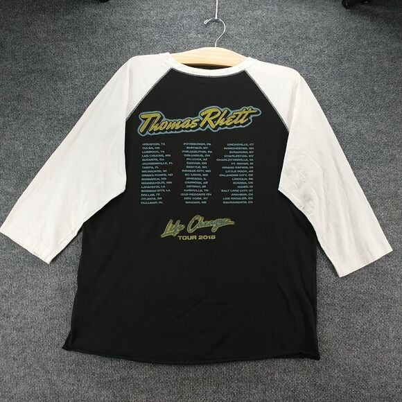 Thomas Rhett Mens 2018 Tour T-Shirt Black Large Crew Neck 3/4 Sleeve Knit - Picture 6 of 14